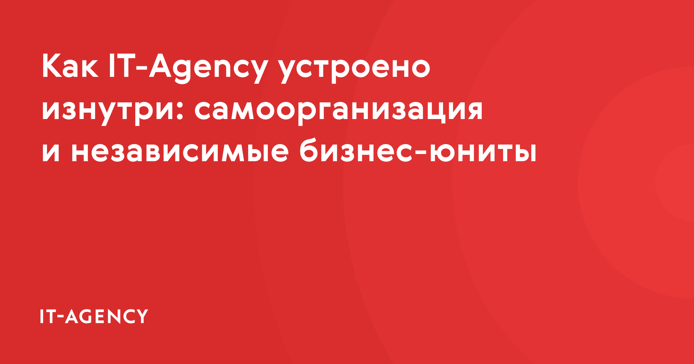 Как IT-Agency устроено изнутри: самоорганизация и независимые бизнес-юниты  — IT-Agency